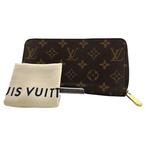 ルイヴィトン 長財布 M60017 ジッピーウォレット モノグラム ラウンドファスナー LOUIS VUITTON ブラウン ユニセックス 中古