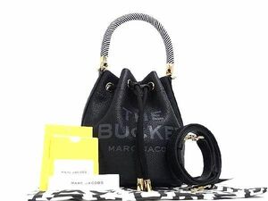 ■新品■未使用■ MARC JACOBS マークジェイコブス ザ バケット レザー 巾着型 2WAY ハンドバッグ ショルダー ブラック系 FA1090