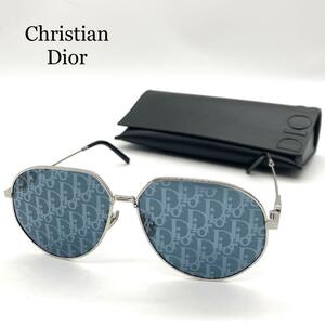 【ケース付き☆極美品】Christian Dior サングラス オブリーク 青