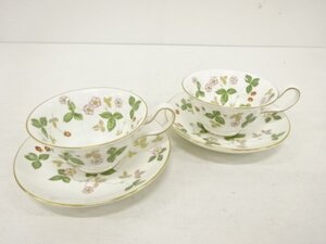 ys7274801; 宗sou WEDGWOOD　ウエッジウッド　ワイルドストロベリー　ティーカップ＆ソーサーペア【道】