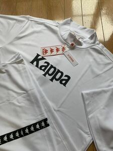 ★背面ライン！【新品】【XL】送料185円！kappa GOLF(カッパゴルフ)/吸汗速乾！半袖モックシャツ/WHT★