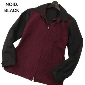 NOID. BLACK ノーアイディー 通年 フラッグチェック★ スイングトップ ジャケット ブルゾン Sz.1　メンズ　I4T00693_3#O