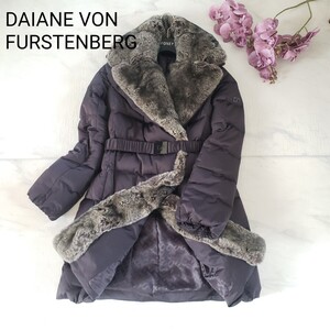 DIANE VON FURSTENBERGレッキスファー付 ダウンコートベルト付