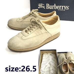 バーバリー/BURBERRY★本革/ヌバックレザーシューズ/スニーカー【26.5/ベージュ/beige】おまけ靴箱付き/sneakers/Shoes/trainers◆sB-003