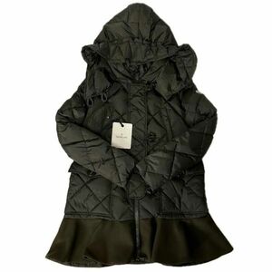 仙18 MONCLER VAULOGETTE ロングダウン ダウンコート カーキ系 レディース モンクレール ヴァロジェッテ ヴァロゲッテ アウター フリル