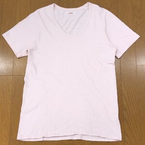 HR MARKET ハリウッドランチマーケット Uネック Tシャツ 2(M) ライトピンク 半袖 ハリラン 聖林公司 アメカジ 古着 日本製 国内正規品 紳士