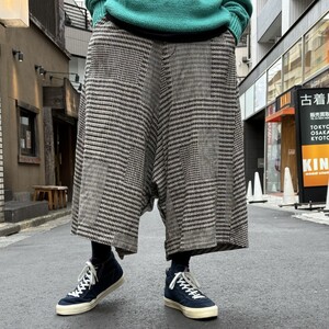 Y’s 18AW 千鳥格子切替総柄ワイドサルエルパンツ 8069000115741