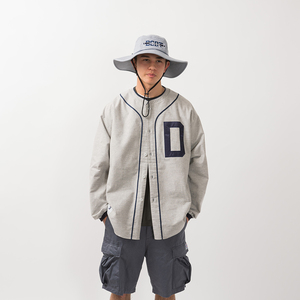 希少★新品本物【GRAY★2】BLEEK BASEBALL SHIRT ブリーク ベースボールシャツ アップリケ 正規店購入 ディセンダント 入手困難 DESCENDANT