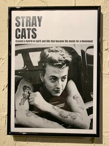 STRAY CATS ブライアンセッツァー A4 ポスター 額付き 送料 込み ロカビリー ⅵ