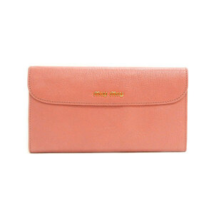 miu miu ミュウミュウ Wホック 長財布 ウォレット F75343 5M1133 MADRAS レザー ANTICO アンティークピンク ゴールド金具 箱付き