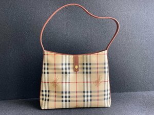 MK0611-43　ゆうパック着払い　BURBERRY　ワンショルダーバッグ　ノバチェック×ブラウン系　バーバリー　肩掛け鞄　