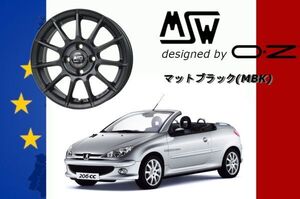 MSW85 -2 / エムエスダブリュー OZ 17インチ ホイール 7.0J +28 4/108 ハブ径65.1 マットガンメタル プジョー206 カブリオレ -2010ｙ 1台分