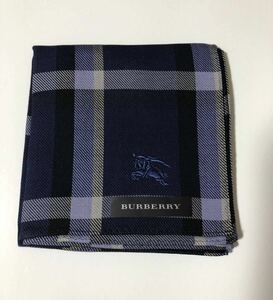 新品未使用 レア BURBERRY バーバリー ハンカチ ロゴ刺繍 ハンカチ メンズ チェック 