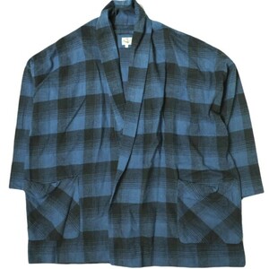 GOLD ゴールド 東洋エンタープライズ 日本製 TWILL CHECK CARDIGAN ツイルチェックカーディガン GL13961 S BLUE 長袖 ガウン ローブ g16818