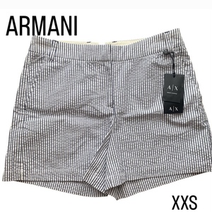 ★ 新品未使用 ★ ARMANI アルマーニ　レディース　ショートパンツ　ボトム　パンツ　ストライプ　綿100% XXS 0