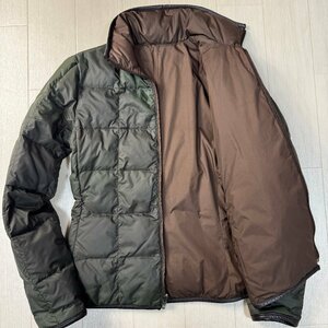 良品/M相当★モンクレール/MONCLER リバーシブル ダウンジャケット ジップ ブルゾン 軽量極暖 アウター レザーパイピング 本革 レディース