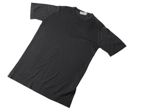  メンズ S ジョンスメドレー 最高級コットン クルーネックウエルトTシャツ LORCA ブラック JOHN SMEDLEY イギリス製★