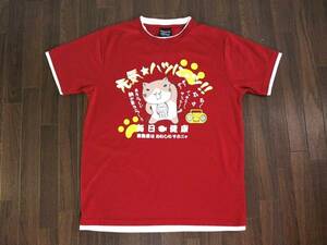 ☆美品/ねこぶちさん【NECOBUCHI-SAN】プリント半袖Tシャツ M 赤白