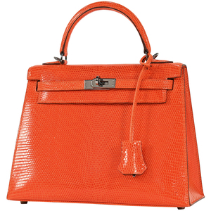 【在庫一掃】 エルメス HERMES ケリー 25 外縫い 2WAY ショルダーバッグ ハンドバッグ リザード オレンジ □I