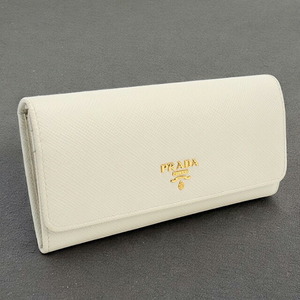 中古 プラダ 長財布ニ折小銭入付き レディース ブランド PRADA サフィアーノレザー財布 レザー 1MH132 2BUC F0K74 ホワイト 財布