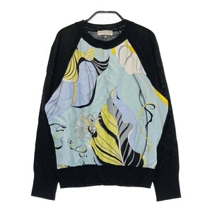 EMILIO PUCCI エミリオ プッチ ウール ニットセーター 切替 総柄 ブラック系 M [240101225087] レディース