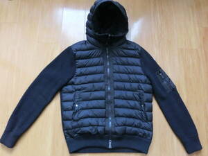 中古品 MONCLER モンクレール MA-1型ニットダウンジャケット ライトダウンジャケット Lサイズ ネイビー/激安1円スタート