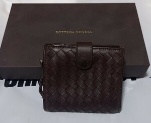 程度良好 BOTTEGA VENETA ボッテガヴェネタ 二つ折り財布　ブラウン