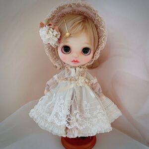 Blythe outfit No.268 ピンクドレスセット 布花 薔薇 ネオブライス オビツ22 ピュアニーモs アイシードール