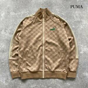 【PUMA / プーマ】 モノグラム 刺繍ロゴ トラックジャケット ジャージ CORE HERITAGEコレクション dpロゴ 袖ライン オーバーサイズ (L)