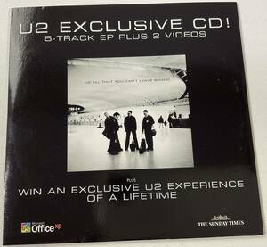 非売品 U2 EXCLUSIVE CD ! 5TRACK EP ＋ 2VIDEOS Bono The Edge レア盤 入手困難 未使用盤 UNPLAYED