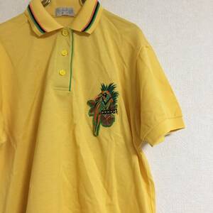 adabat アダバット 刺繍ロゴ 半袖 ポロシャツ カットソー /I メンズ / イエロー ワールド社 日本製 ゴルフウェア
