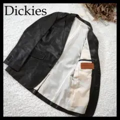 【美品】Dickies　ディッキーズ　レザーテーラードジャケット　M　ブラウン