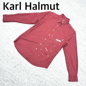 Karl Helmut カールヘルム　長袖シャツ　刺繍入り　サイズM ピンク