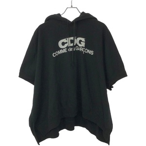 CDG by COMME des GARCONS シーディージーバイコムデギャルソン AD2019 ロゴプリントポンチョ パーカー SZ-T018 ブラック S ITQG6K7L7ATC