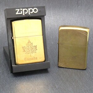 Zippo ジッポ カナダメープルケース入り/ゴールド 2点おまとめ 着火未確認 ブランドライター喫煙具◆おたからや【G-B53619】同梱-2