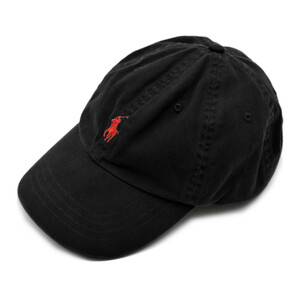 良品 POLO RALPH LAUREN ポロ ラルフローレン キャップ コットン 黒 ブラック size.free