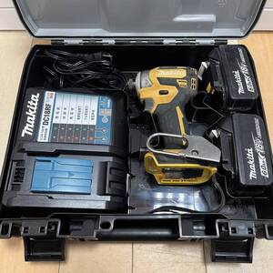 【4460】makita マキタ 18V 充電式 インパクトドライバ TD173DGXFY yellow 黄 バッテリ BL1860B ×2本・充電器 DC18RF・ケース付