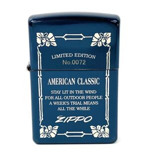 仙16 Zippo オイルライター ブルーカラー アメリカン クラシック ジッポ ライター 喫煙グッズ 青 コレクション