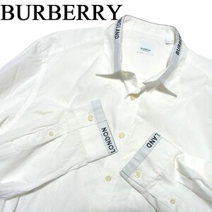 BURBERRY バーバリー ティッシ期 ロゴ テーピング コットン シャツ XXL 白 ホワイト 8017556 Logo Detail Cotton Poplin Shirt