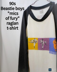 Vintage Beastie boys mics of fury raglan t-shirt 90s ビースティー ボーイズ マイクス オブ フューリー ラグラン Tシャツ ビンテージ