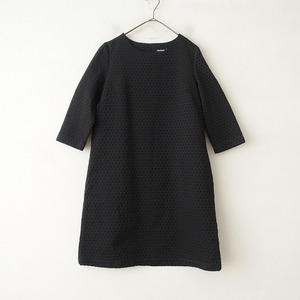 マリメッコ marimekko *Pimpom woven ドットワンピース*34綿コットン混ブラック黒ノーカラードレス水玉(25-2409-89)【10J42】