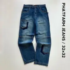 PHATFARM JEANSファットファーム☆ワイドバギーデニムパンツ 32