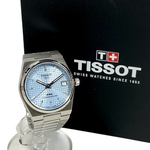 ＊TISSOT T137.207.11.351.00 PRX パワーマティック80 自動巻 メンズ 腕時計 デイト ブルー文字盤 水色系 ティソ 稼働品 箱/保付き