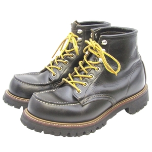 REDWING レッドウィング US6E 24cm クラシックワーク 8176 四角犬タグ 1998年製 モックトゥ 茶芯 カスタム ブラック クローム 35003626