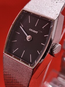 稼働品 機械式 オリエント ORIENT 120166-20 レディース腕時計 手巻き 黒文字盤 G1732