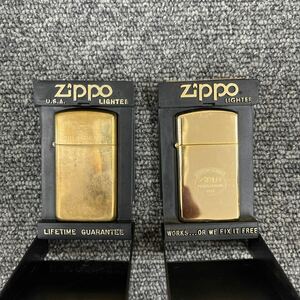 ☆197. ZIPPO ジッポ 2点まとめて 喫煙具 着火あり 着火未確認 オイルライター ケース付き 現状品