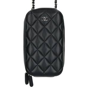 シャネル CHANEL マトラッセ カードケース付きラムスキンフォンポーチ 中古 SS13