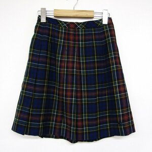 スコッチハウス プリーツスカート タータンチェック柄 キッズ 女の子用 165Aサイズ ネイビー×レッド THE SCOTCH HOUSE