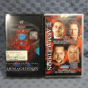 K252●WWE「アルマゲドン 2002＋2003」VHSビデオ計2点セット レンタル使用品