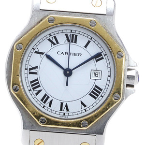 訳あり カルティエ CARTIER サントスオクタゴンLM デイト 自動巻き メンズ _842951